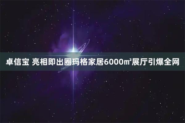 卓信宝 亮相即出圈玛格家居6000㎡展厅引爆全网