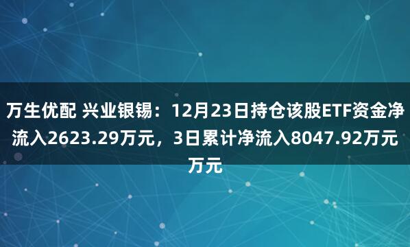 万生优配 兴业银锡:12月23日持仓该股ETF资金净流入2623.29万元,3日累计净流入8047.92万元