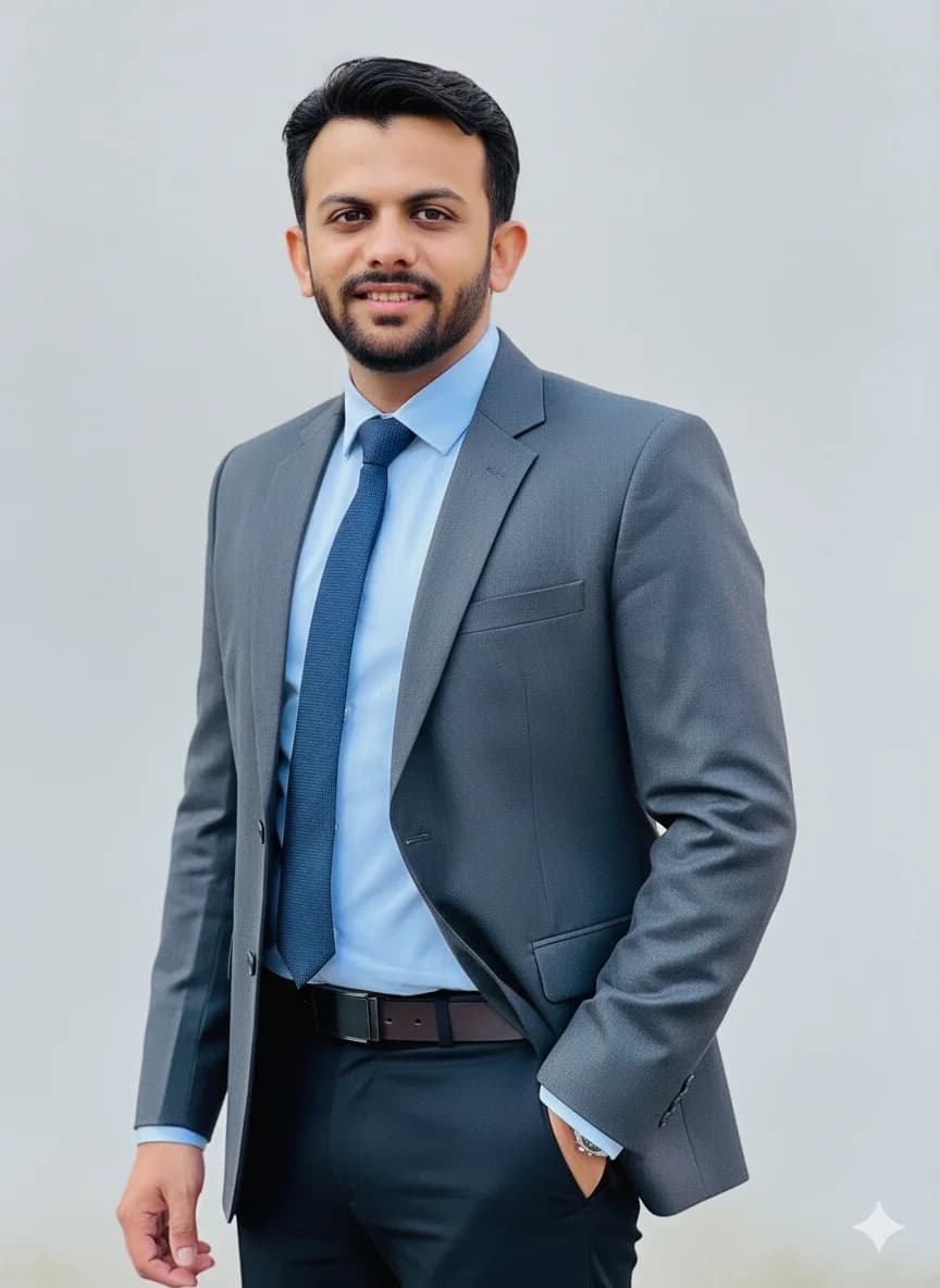 Portrait of Mr. Dharmesh Radadiya, Chairman & Managing Director of Dinjan Group